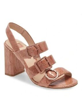 Louise et Cie Loni Soft Rose Croco Pattern Ankle Strap Sandal Size US 8